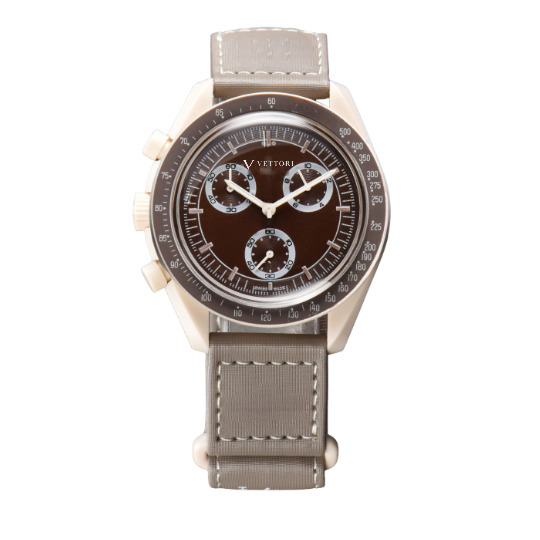 Vettori Chronograph 42mm, Cream Dial with Orange Accents