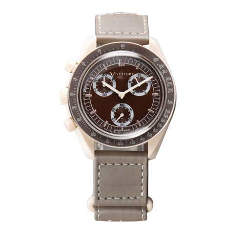 Vettori Chronograph 42mm, Cream Dial with Orange Accents