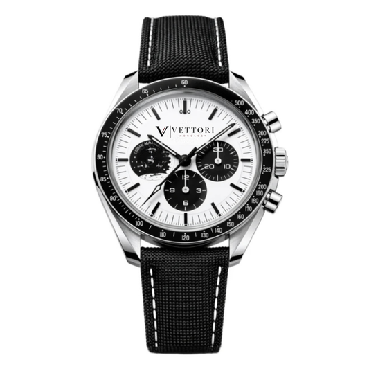 Vettori Chronograph 42mm, White Dial with Blue Accents