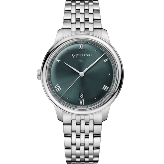 Vettori Classic Prestige 40mm, Olive Green Sunburst Dial