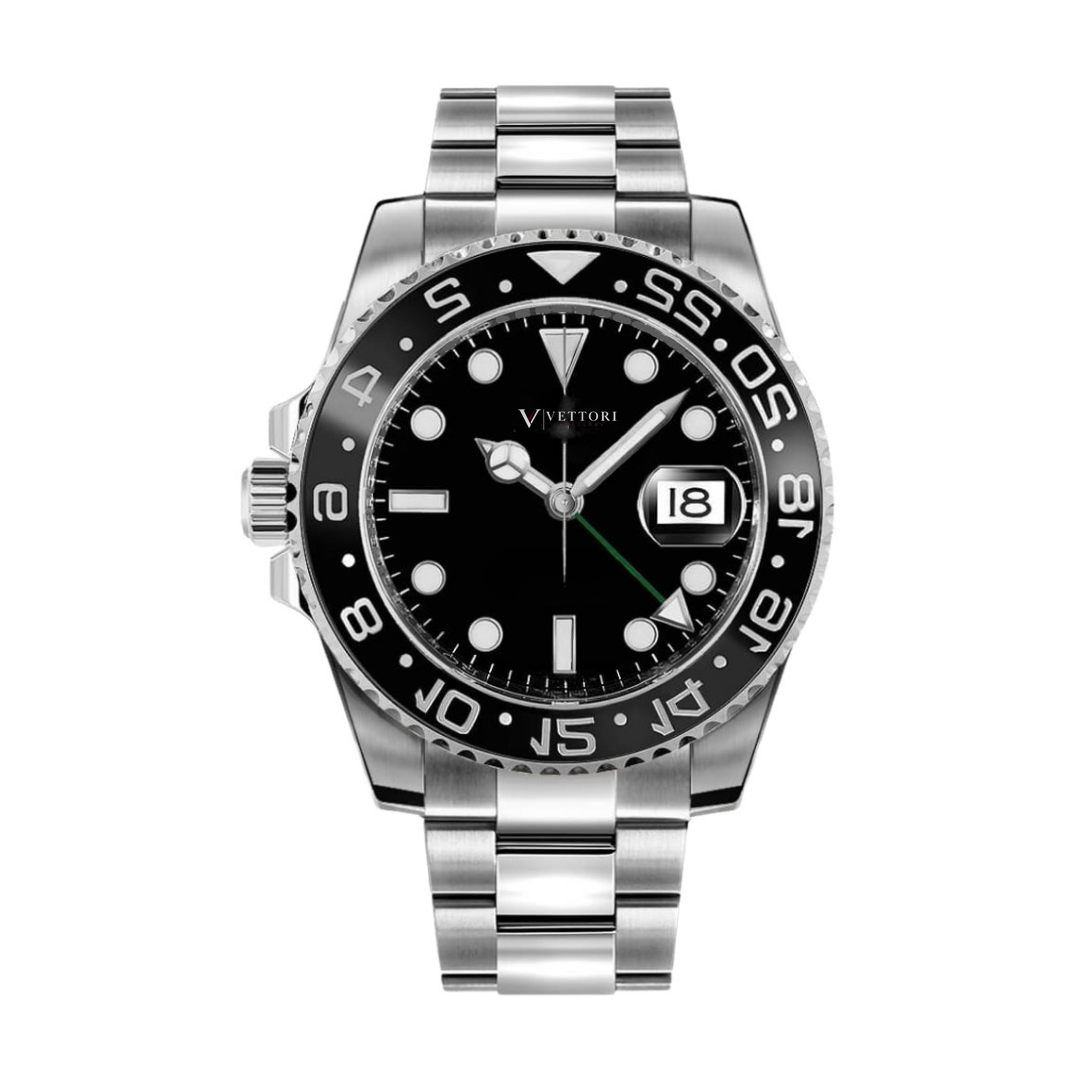 Vettori Dual Time 40mm, Black Dial