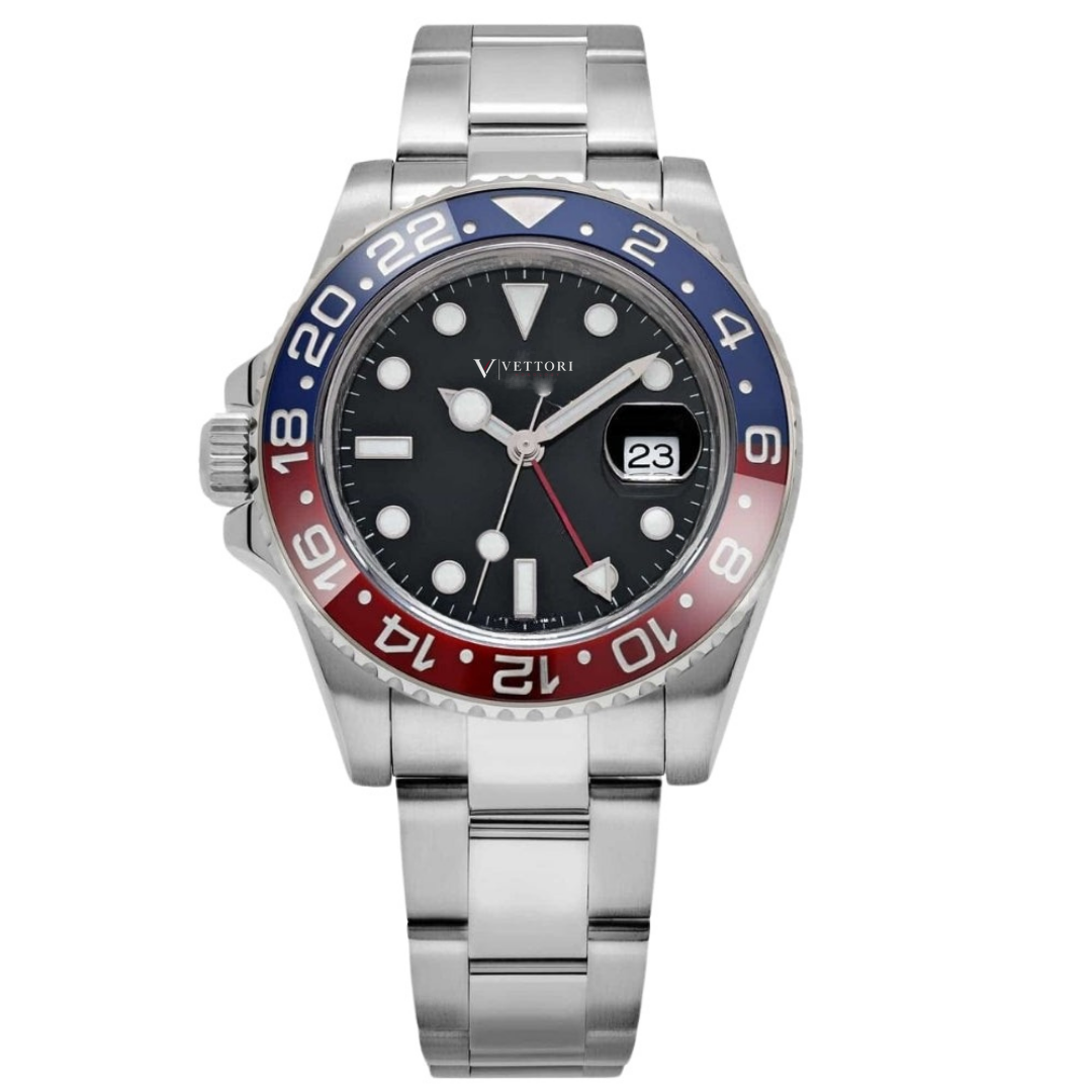 Vettori Dual Time 40mm, Black Dial