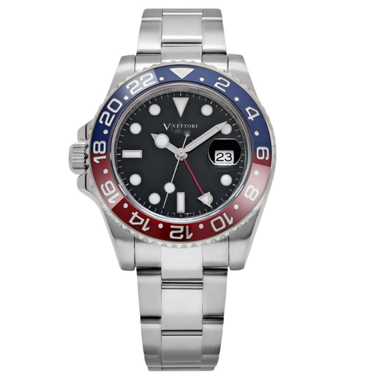 Vettori Dual Time 40mm, Black Dial