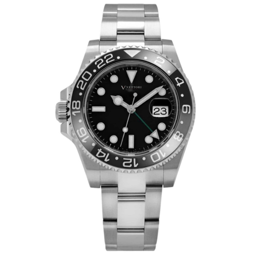 Vettori Dual Time 40mm, Black Dial