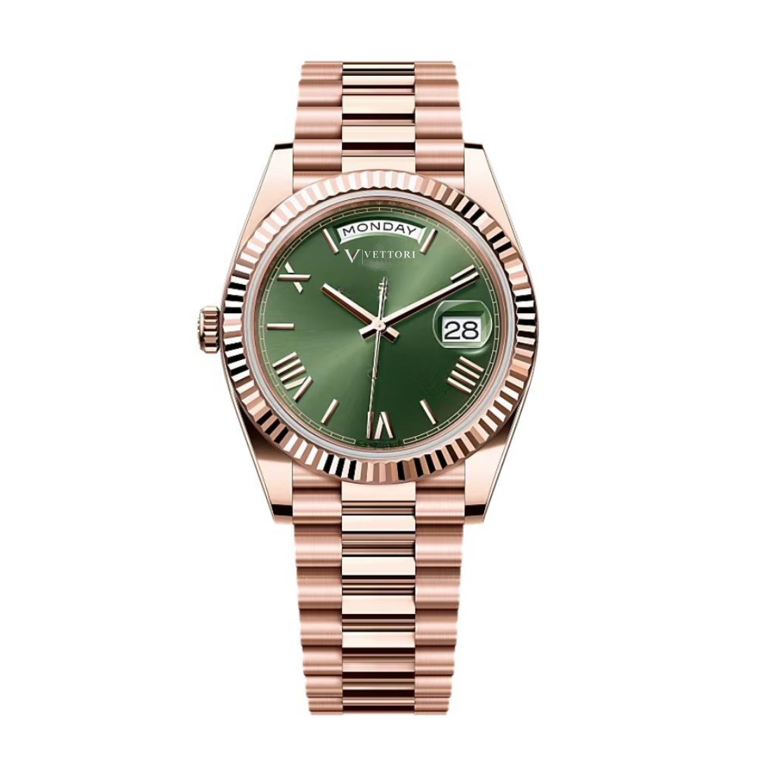 Vettori Executive Day-Date 40mm, Green Sunburst Dial