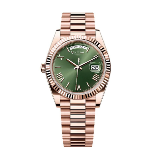 Vettori Executive Day-Date 40mm, Green Sunburst Dial