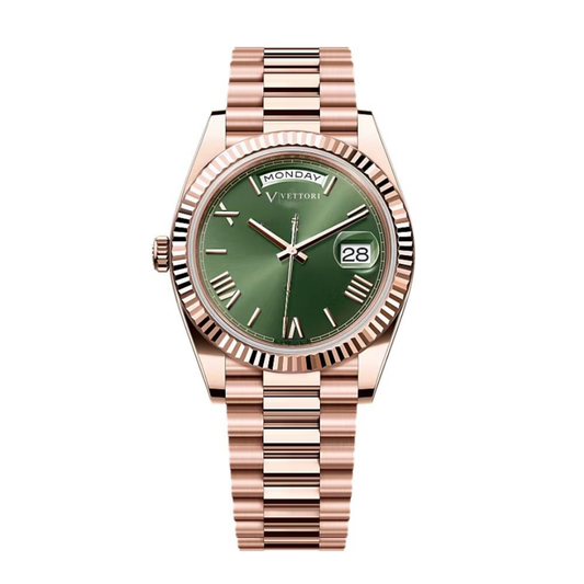 Vettori Executive Day-Date 40mm, Green Sunburst Dial