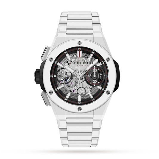 Vettori Fusion Chronograph 42mm, Black Skeleton Dial