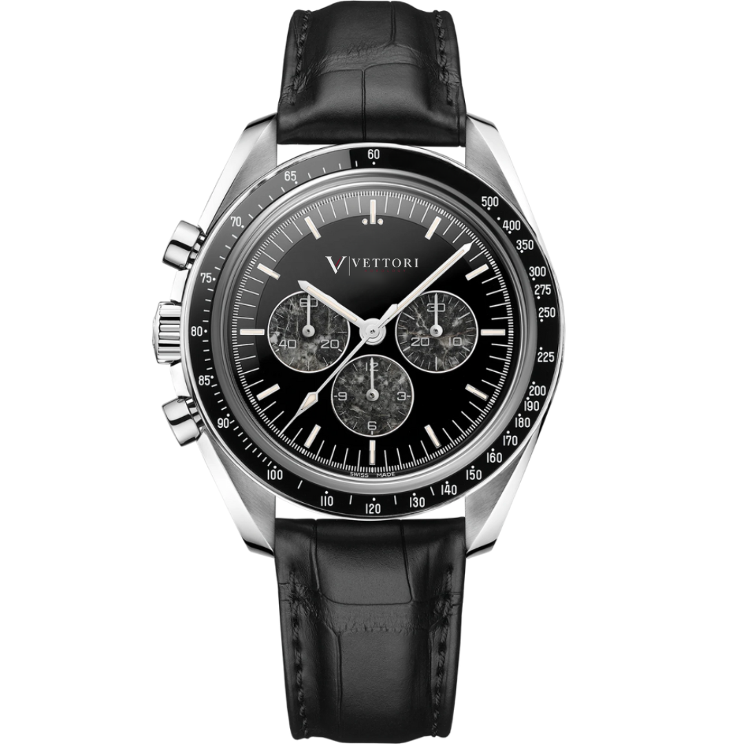 Vettori Heritage Chronograph 39mm, Black Dial