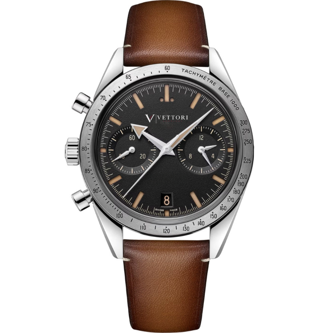 Vettori Heritage Chronograph 41mm, Black Dial