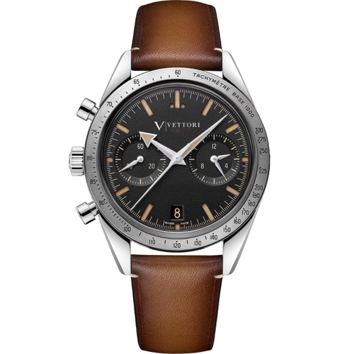 Vettori Heritage Chronograph 41mm, Black Dial
