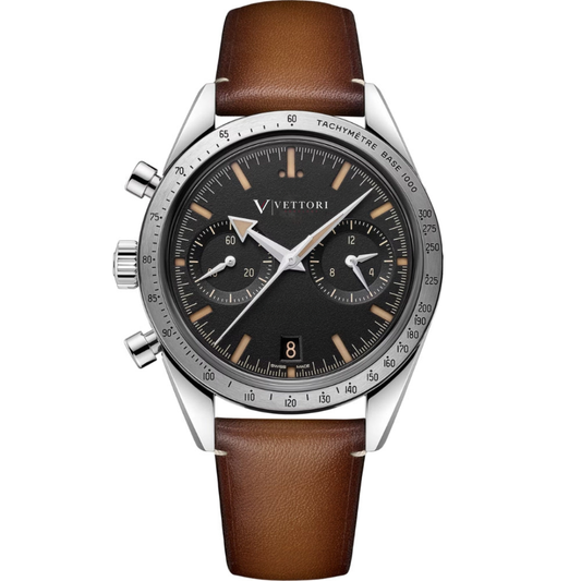 Vettori Heritage Chronograph 41mm, Black Dial
