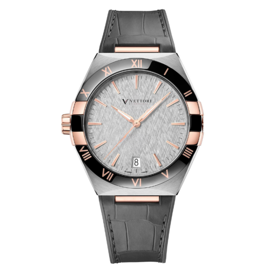 Vettori Integrated Classic 41mm, Silver Textured Dial