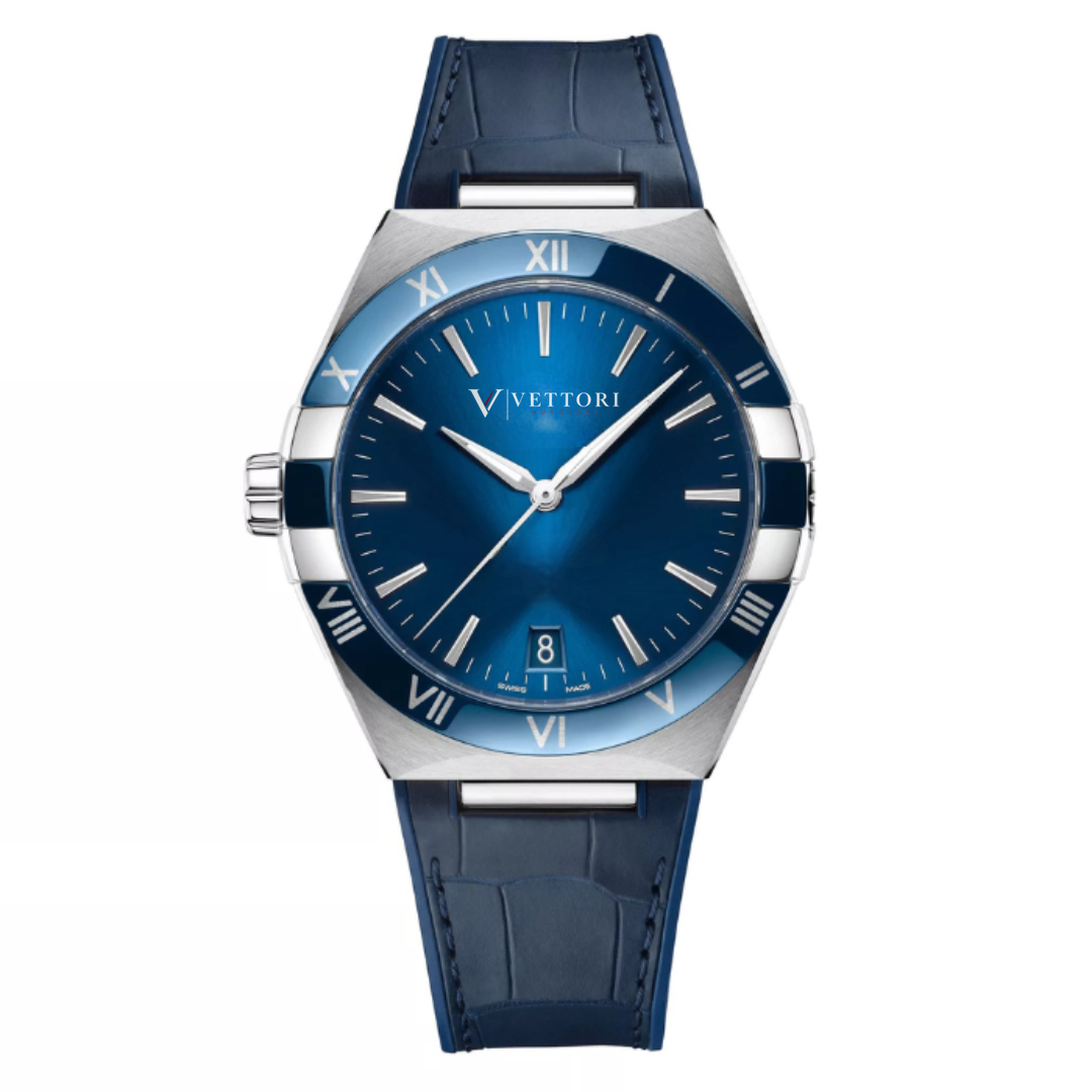 Vettori Integrated Signature 41mm, Blue Sunburst Dial