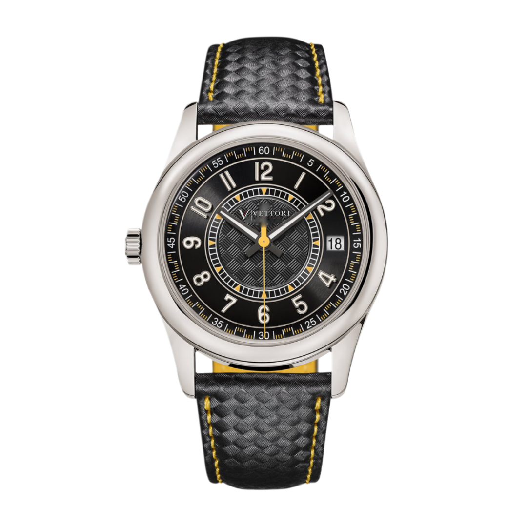 Vettori Modern Classic 40mm, Black Dial with Orange Accents