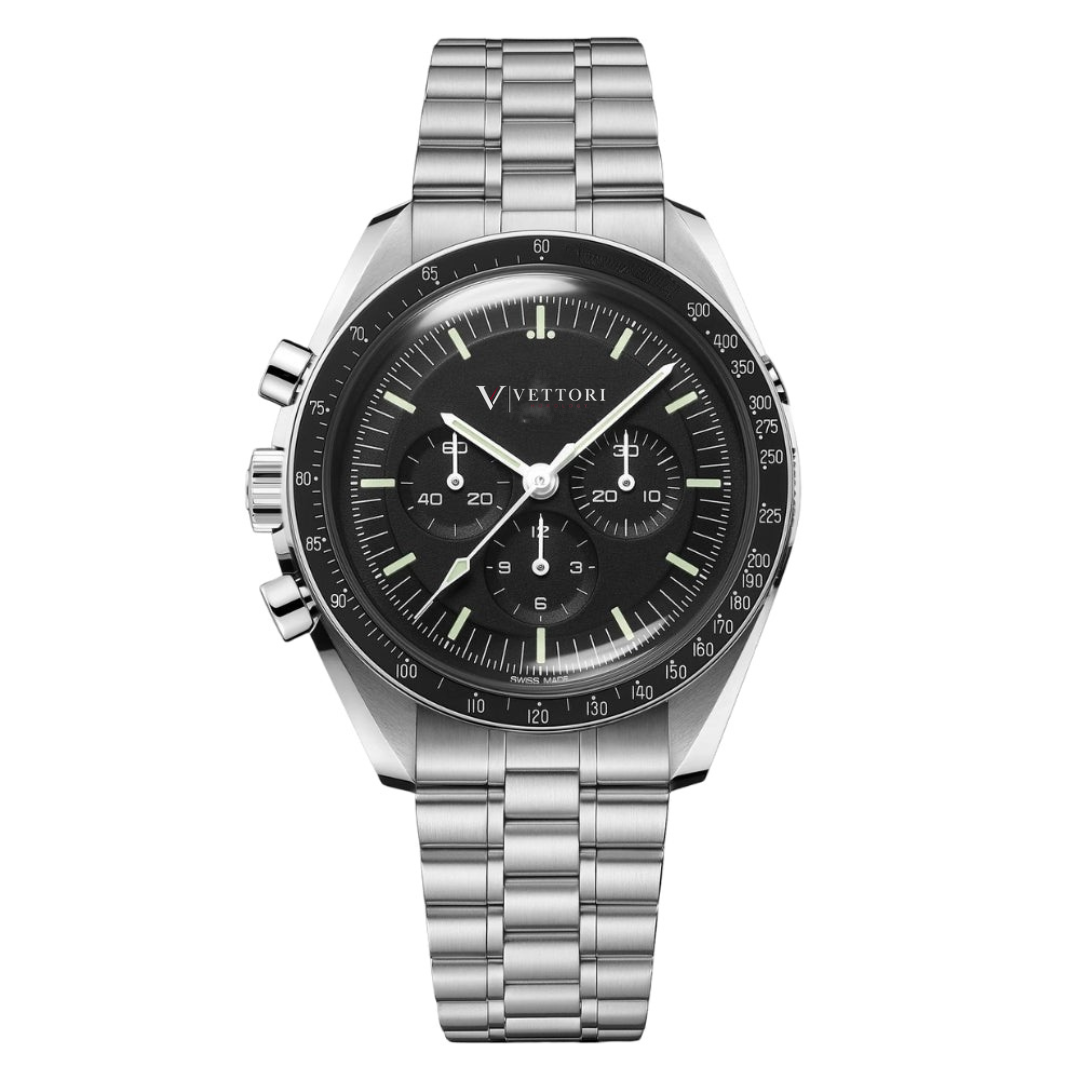 Vettori Professional Chronograph 42mm, Black Dial