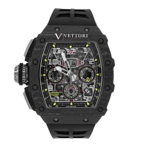 Vettori Skeleton Chronograph 44mm, Carbon Pattern Dial
