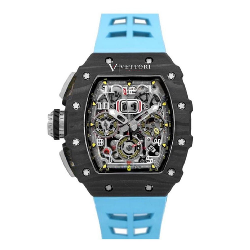 Vettori Skeleton Chronograph 44mm, Openworked Dial with Yellow Accents