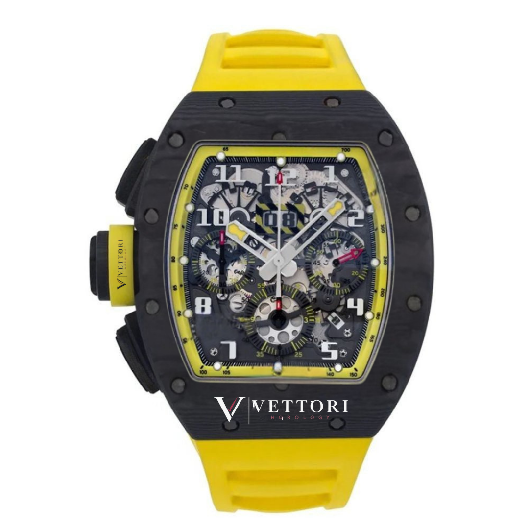 Vettori Skeleton Chronograph 44mm, Openworked Dial with Yellow Accents