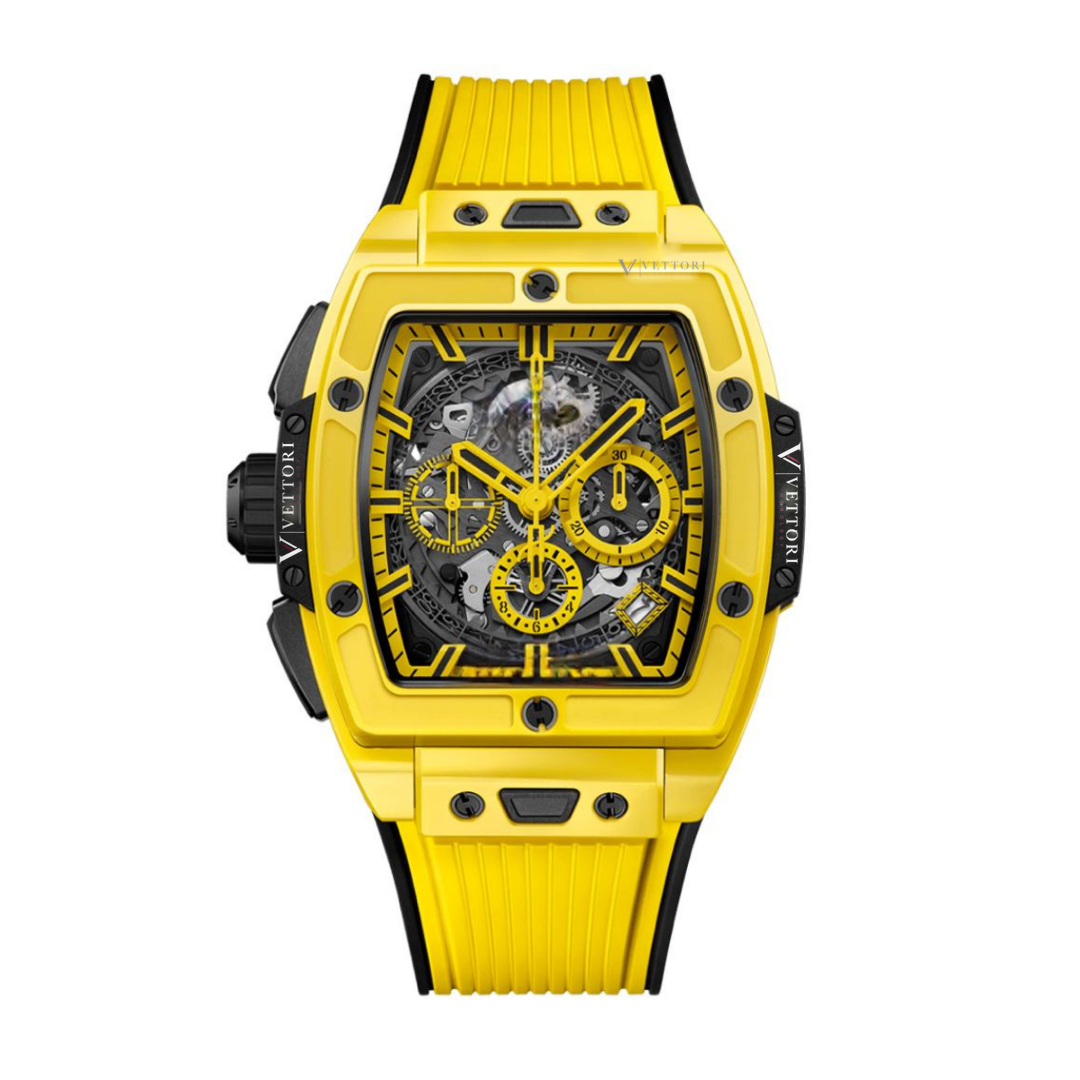 Vettori Tonneau Chronograph 42mm, Black Skeleton Dial